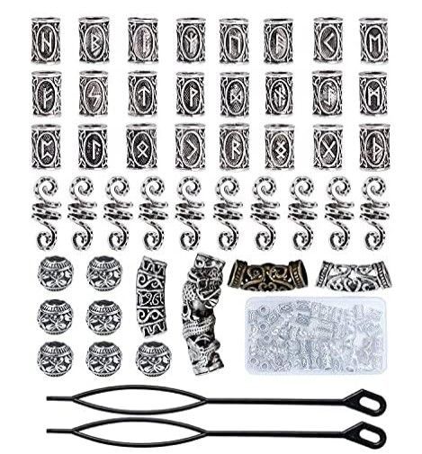 45 piezas de Cuentas de barba vikinga