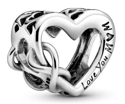 Charm Pandora Love You Mum Corazón Inifinito de plata