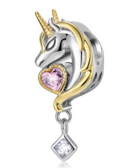 Charm Unicornio Colgante de Plata 925 - Les Folies (Modelo Pandora)