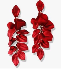 Pendientes para Mujer con Pétalos de Rosa Colgantes Flor