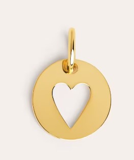 Singularu Charm Medallion Heart de aleación de metales bañado en oro
