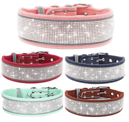 Collar de perro con diamantes de imitación