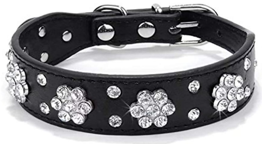 HAOYUEER Collar de piel sintética con diamantes de imitación