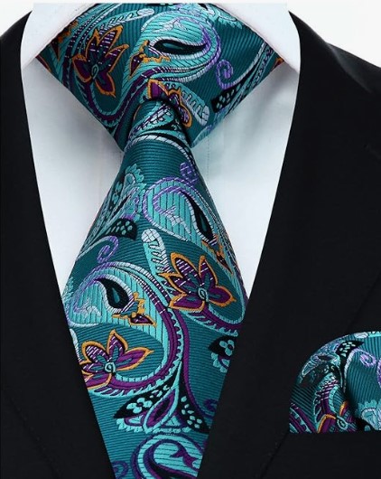 HISDERN Paisley floral lazo de la boda Panuelo Hombres Corbata & Plaza de bolsillo Conjunto