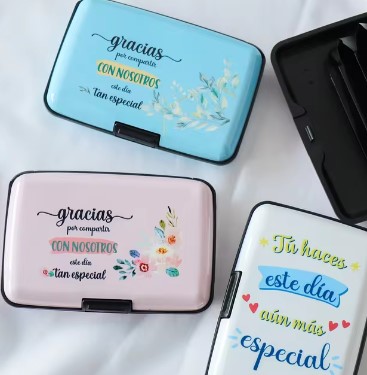 Lote 6 a 30 unidades de Tarjeteros, porta tarjeta, 3 modelos, regalos para bodas invitados originales