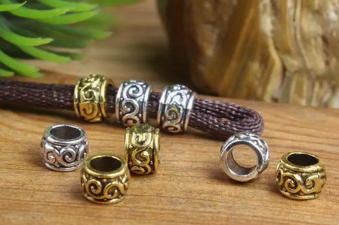 50/100 Piezas Vintage Aleación Plateada Cuentas Espaciadoras de Agujero Grande Pulsera Collar DIY