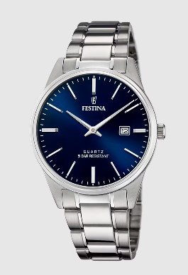 FESTINA Reloj de hombre F205113 Acero Clasico de acero plateado