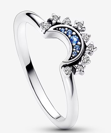 PANDORA Anillo en plata de ley Luna Celestial Azul