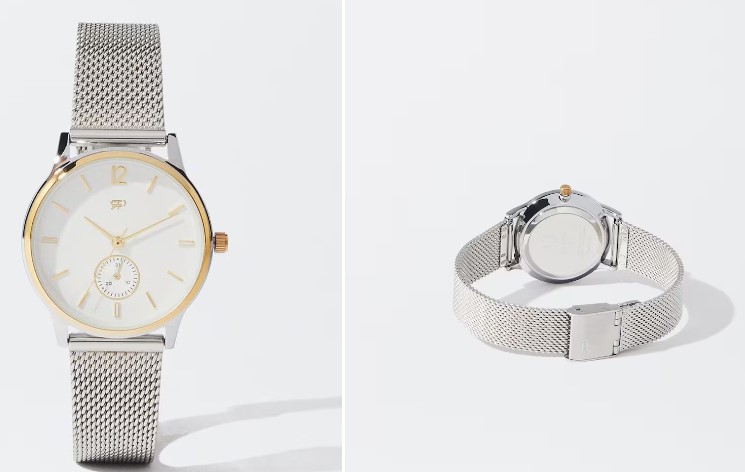 Reloj de mujer Parfois de acero inoxidable con malla metálica en plateado
