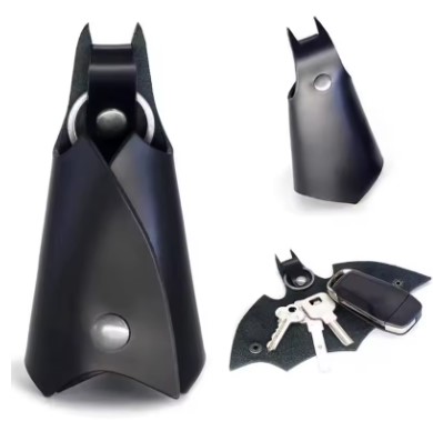 LLavero de cuero de superhéroe Bruce Wayne
